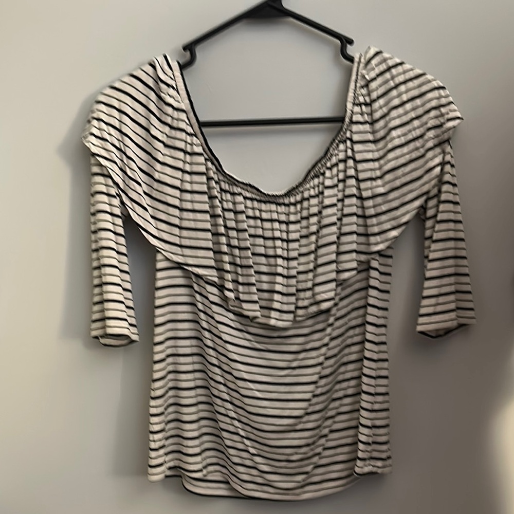 American Eagle Outfitters Black and White Striped Blouse